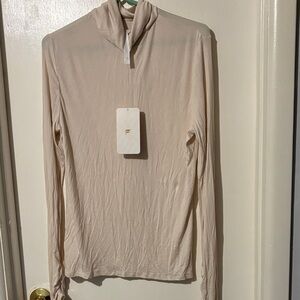 Fabletics Cream Lightweight turtleneck Long-Sleeve Top